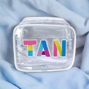 NWT Wool + Pepper Co. TAN Clear TSA Approved Toiletries Bag